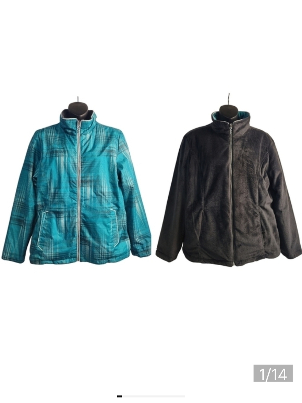 ZeroXposur Women's Teal/Gray Convertible ZIP Up Jacket Sz Large
